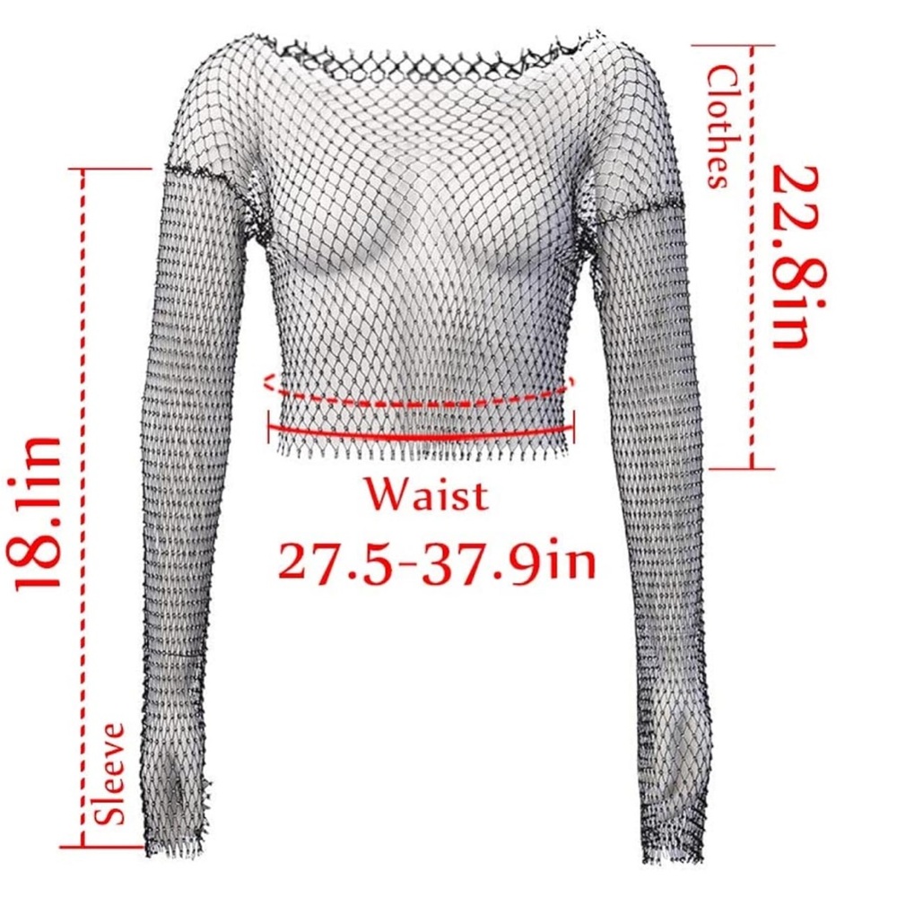 Black Mesh crop top - Picture 3 of 11